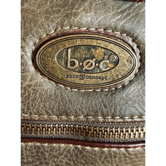 BOC Born Concept Handbag Tote Purse Army Olive Green w/ Brass Accents - Picture 3 of 9